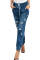 Blue Distress Drawstring Pocketed Joggers