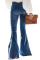 Sky Blue Distressed Bell Bottom Denim Pants