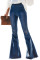Sky Blue Distressed Bell Bottom Denim Pants