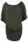 Multiple Dressing Layered Army Green Mini Poncho Dress