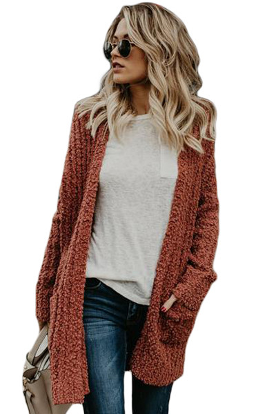 Red Pebble Beach Textured Cardigan