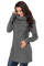 Gray Cowl Neck Cable Knit Sweater Dress