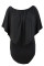 Multiple Dressing Layered Black Mini Poncho Dress