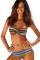 Orange Boho Stripes Push up Bikini Set