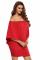 Multiple Dressing Layered Red Mini Poncho Dress