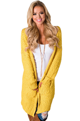 Mustard Pebble Beach Textured Cardigan
