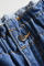 Medium Blue Paper Bag Waist Denim Shorts