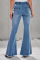 Multicolor Distressed Bell Bottom Denim Pants