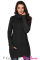 Black Cowl Neck Cable Knit Sweater Dress