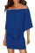 Multiple Dressing Layered Blue Mini Poncho Dress