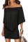Multiple Dressing Layered Black Mini Poncho Dress