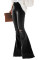 Black Distressed Bell Bottom Denim Pants