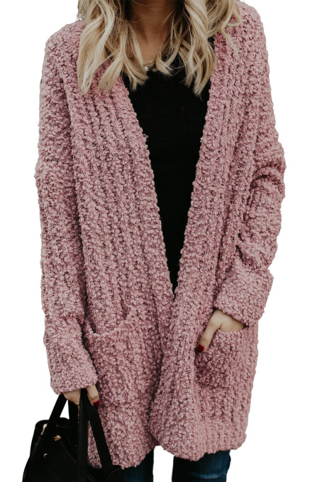 Dusty Pink Pebble Beach Textured Cardigan