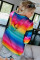Multicolor Tie-Dyed Zipper Pocket Drawstring Hooded Jacket