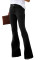 Black Vintage Casual Pocket Flared Jeans