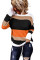 Orange Colorblock Knit Sweater