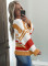 Orange Striped Pattern Knit Sweater