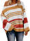 Orange Striped Pattern Knit Sweater