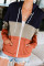 Orange Zip Front Color Block Splicing Drawstring Hoodie