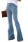 Sky Blue Vintage Casual Pocket Flared Jeans