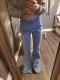 Black Distressed Bell Bottom Denim Pants