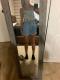 Light Blue Paper Bag Waist Denim Shorts
