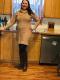 Gray Cowl Neck Cable Knit Sweater Dress