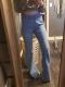 Black Distressed Bell Bottom Denim Pants
