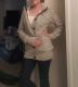 Black Fur Hood Horn Button Sweater Cardigan