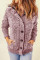 Sidefeel Women's Cardigan Hooded Fleece Lined Jackets Winter Cable Knit Sweater Coat