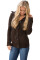 Sidefeel Women's Cardigan Hooded Fleece Lined Jackets Winter Cable Knit Sweater Coat