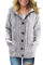 Sidefeel Women's Cardigan Hooded Fleece Lined Jackets Winter Cable Knit Sweater Coat