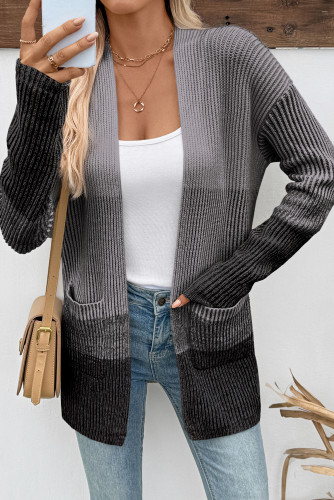 Sidefeel Womens Cardigan Sweaters Open Front Long Sleeve Ribbed Color Block Knit Fall Sweaters