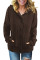 Sidefeel Women's Cardigan Hooded Fleece Lined Jackets Winter Cable Knit Sweater Coat