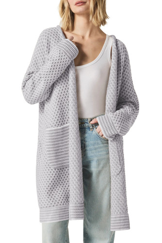 Sidefeel Womens Cardigan Sweaters Long Sleeve Open Front Chunky Hexagon Knit Oversized Sweaters Coat Trendy Fall Clothes