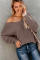 Brown Carry On Knit V Neck Pullover Sweater