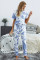 Blue Tie-dye T-shirt Pants PJ Set