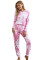 Pink Tie Dye Knit Long Sleeve Joggers Set