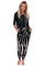Black Tie Dye Knit Long Sleeve Joggers Set