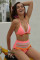 Pink Pom Pom Mesh Insert High Waist Bikini