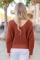 Red Carry On Knit V Neck Pullover Sweater