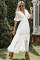 Swiss Dot Lace Trim Maxi Dress