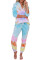 Multicolor Utopia Cotton Blend Tie Dye Hoodie Joggers Loungewear