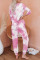 Pink Tie Dye Knit Long Sleeve Joggers Set
