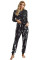 Black Tie Dye Knit Long Sleeve Joggers Set