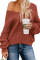 Red Carry On Knit V Neck Pullover Sweater