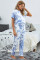 Blue Tie-dye T-shirt Pants PJ Set