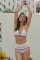 Blue Pom Pom Mesh Insert High Waist Bikini