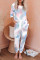 Multicolor Tie Dye Knit Long Sleeve Joggers Set