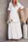 Swiss Dot Lace Trim Maxi Dress